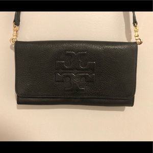 Tory Burch Black Leather Wallet Crossbody